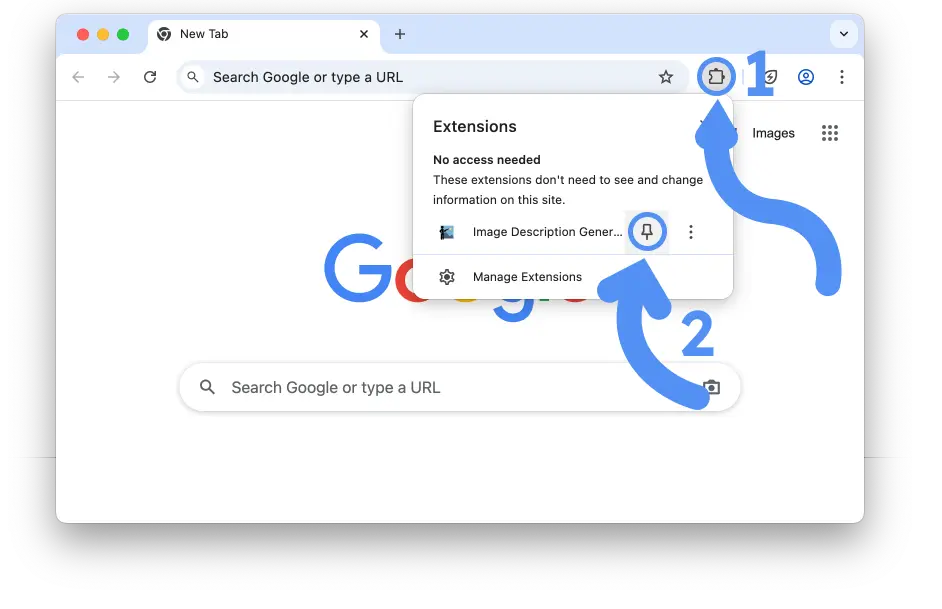 how to pin chrome extension